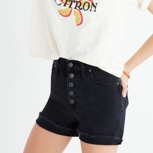 Madewell High-Rise Black Denim Shorts